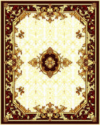 Ornate Floral Scroll Border Design Rug