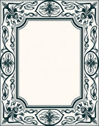 Ornate Floral Border Design Rug