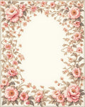 Pastel Pink Floral Vine Romance Rug
