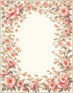 Pastel Pink Floral Vine Romance Rug