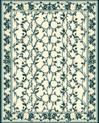 Classic Vine Scroll Floral Design Rug