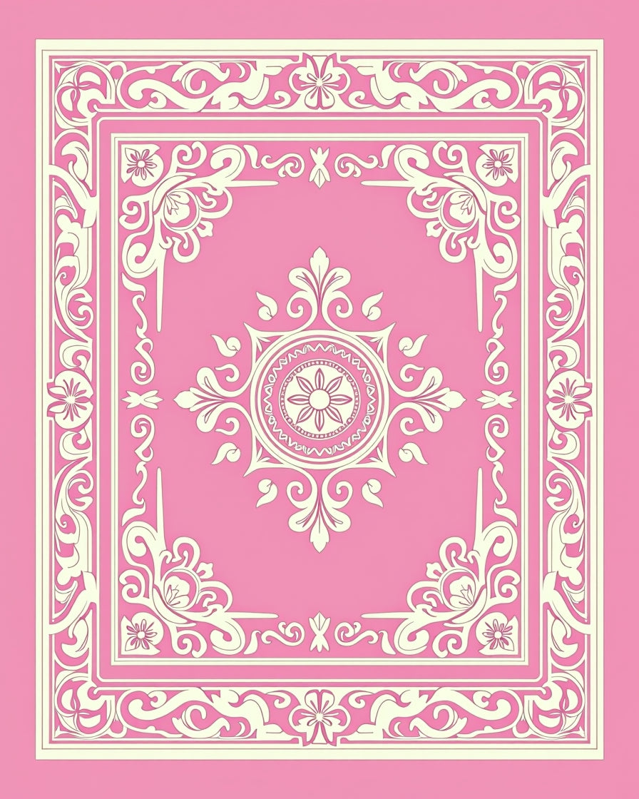 Elegant Floral Scrollwork Patterned Rug