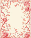 Classic Pink Rose Garden Pattern Rug