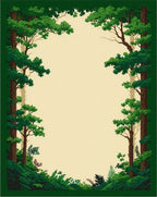 Forest Canopy Foliage Border Rug