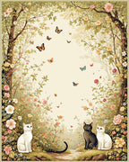 Enchanted Garden Cats And Butterflies Rug