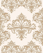 Classic Beige Floral Scroll Pattern Rug