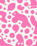 Whimsical Pink Animal Shapes Pattern Rug
