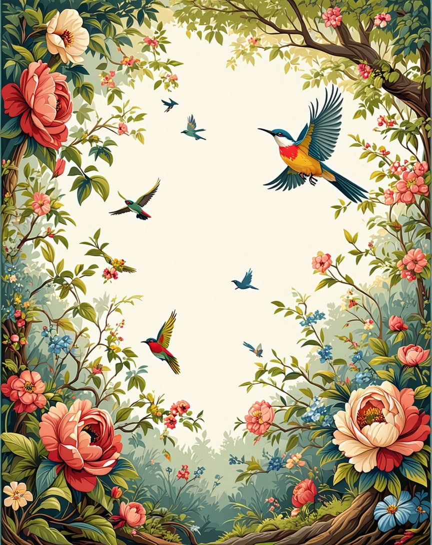 Garden Birds Floral Delight Rug