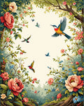 Garden Birds Floral Delight Rug