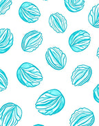 Aqua Blue Leafy Texture Rug
