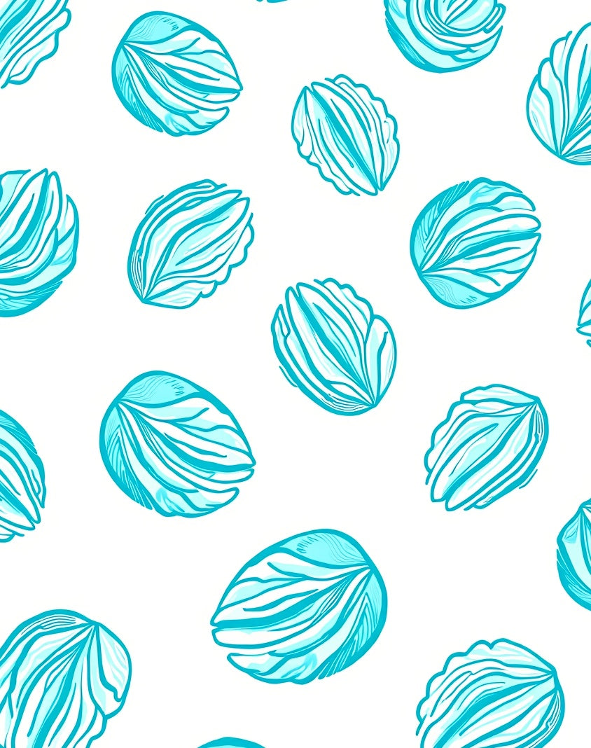 Aqua Blue Leafy Texture Rug