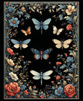 Whimsical Floral Insect Tapestry Pattern Rug