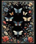 Whimsical Floral Insect Tapestry Pattern Rug