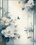 Delicate Floral Bird Garden Design Rug