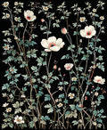 Dark Floral Botanical Elegance Design Rug