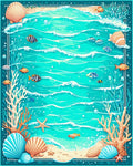 Undersea Life Wave Pattern Rug