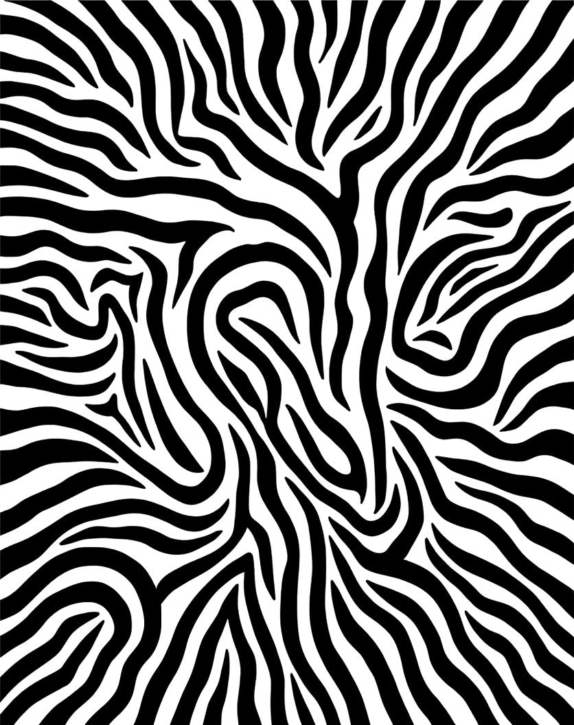 Bold Black White Animal Print Design Rug
