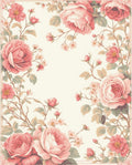 Vintage Rose Garden Floral Pattern Rug