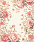 Vintage Rose Garden Floral Pattern Rug