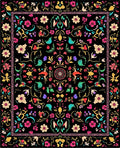 Vibrant Floral Whimsical Tapestry Design Rug