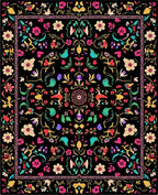 Vibrant Floral Whimsical Tapestry Design Rug
