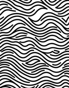 Organic Wavy Black and White Pattern Rug
