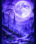 Enchanted Purple Moonscape Waterfall Rug