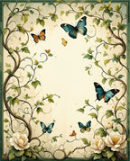 Nature Inspired Butterfly Floral Pattern Rug