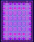 Synthwave Geometric Eyes Pattern Rug