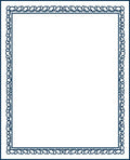 Deep Blue Continuous Scroll Border Rug