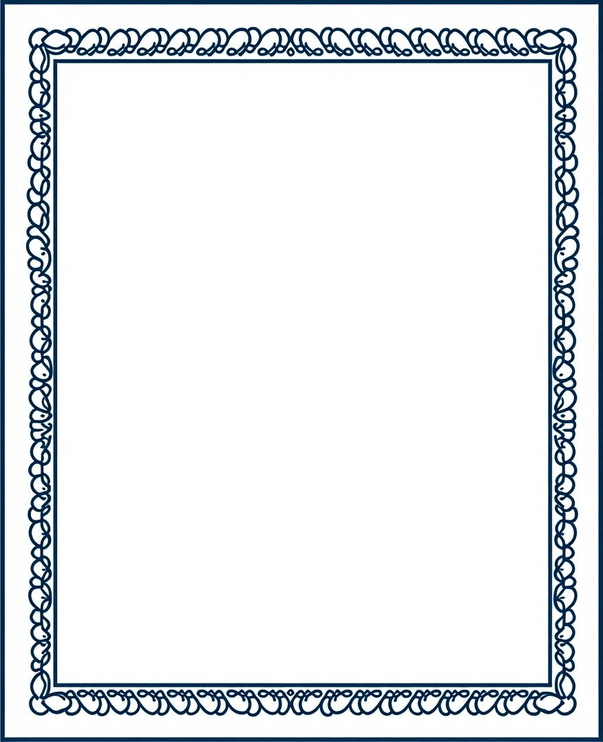 Deep Blue Continuous Scroll Border Rug
