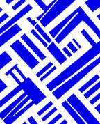 Bold Blue Geometric Abstract Pattern Rug