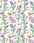 Delicate Floral Butterfly Botanical Pattern Rug