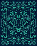 Ornate Teal Symmetry Design Rug