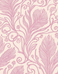 Pink Feather Swirl Art Nouveau Rug