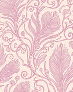 Pink Feather Swirl Art Nouveau Rug