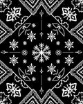 Black White Snowflake Mandala Tapestry Rug