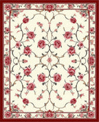 Ornate Rose Garden Floral Pattern Rug