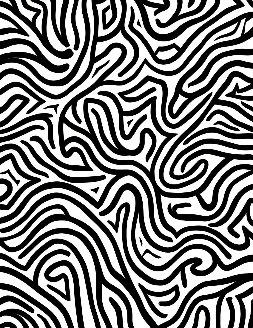 Bold Abstract Black White Lines Rug
