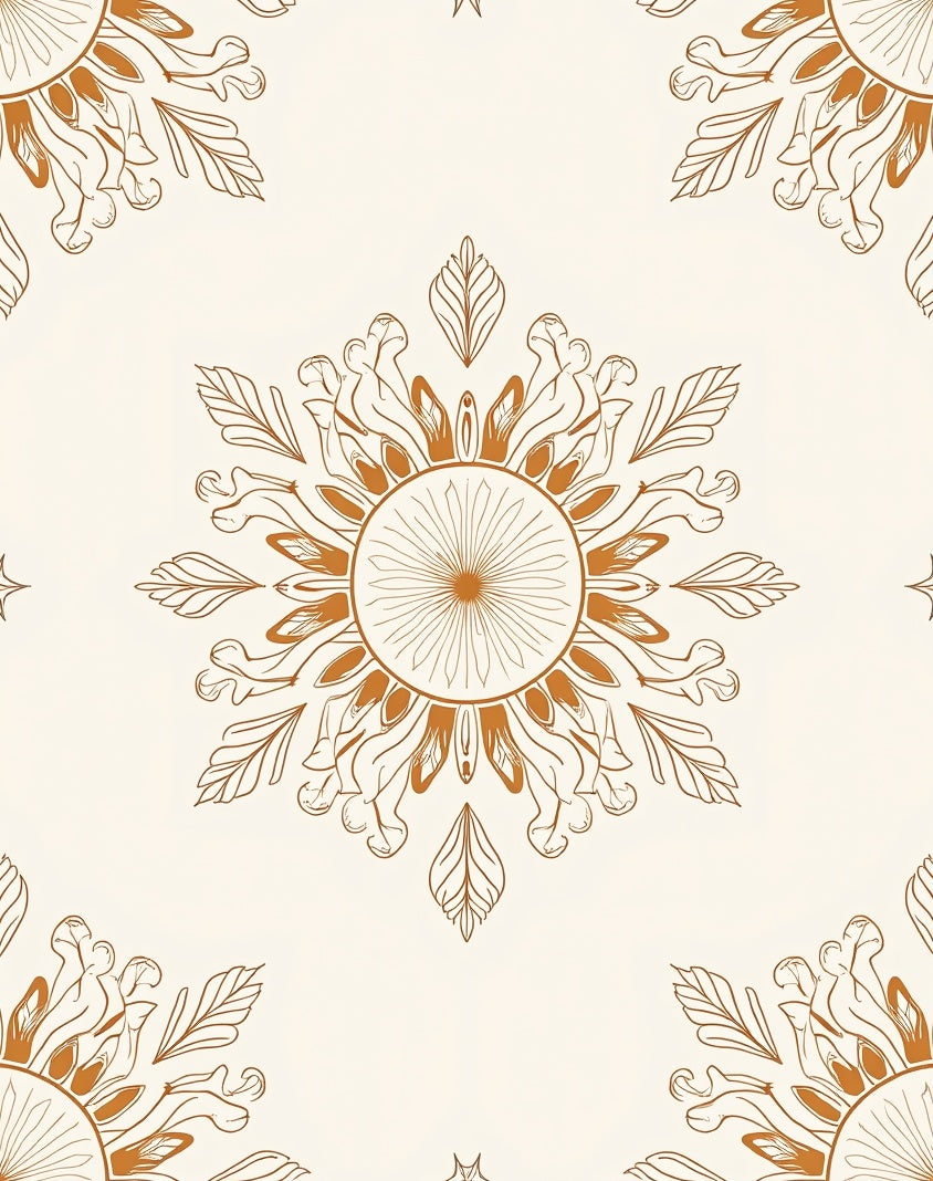 Ornate Mandala Floral Pattern Rug
