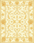 Ornate Gold Floral Vintage Design Rug