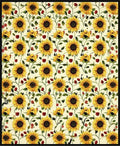 Golden Sunflower Vine Botanical Design Rug