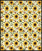 Golden Sunflower Vine Botanical Design Rug
