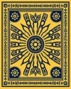 Radiant Sunburst Geometric Pattern Rug