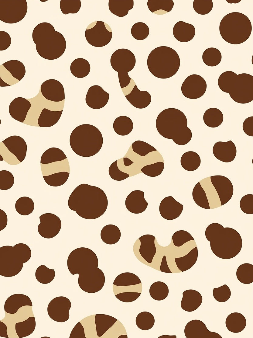 Brown Spot Pattern Beige Rug
