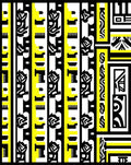 Abstract Black Yellow Stripe Design Rug