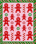Cheerful Red Gingerbread Man Candy Cane Rug