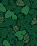 Lush Green Tropical Foliage Pattern Rug