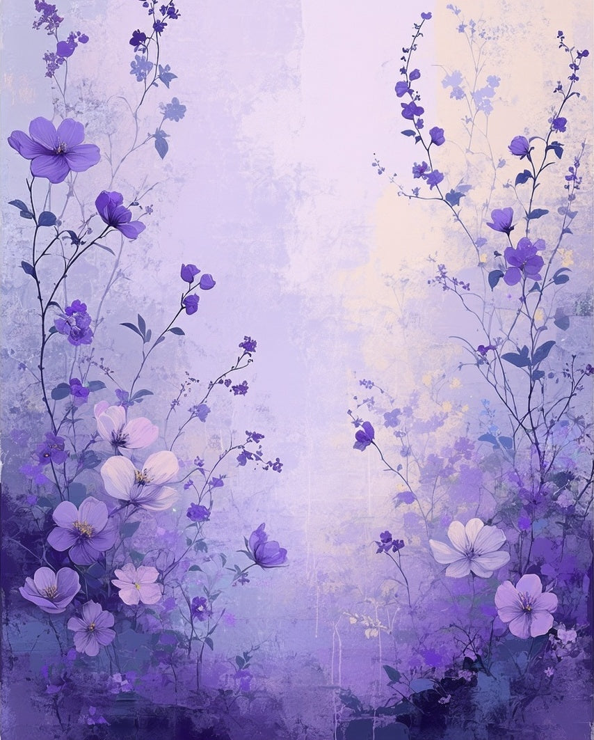 Lavender Meadow Floral Sketch Rug