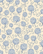 Light Blue Floral Swirl Pattern Rug